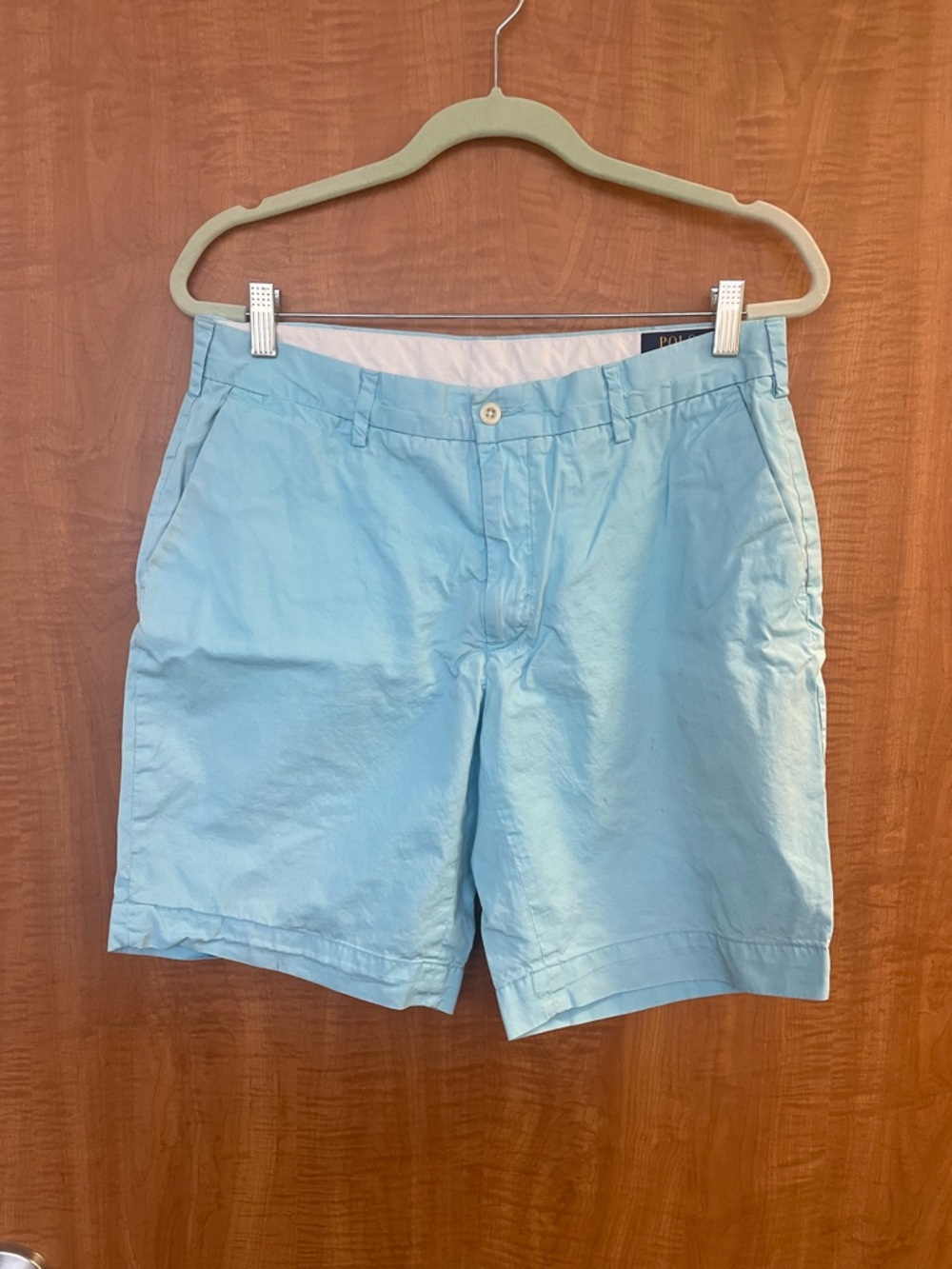 Ralph Lauren Light Blue Flat Front Chino Shorts